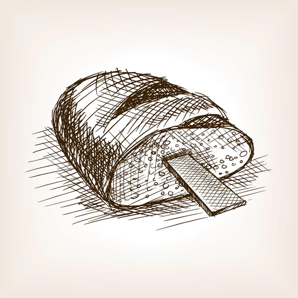 Râpe en pain dessiné à la main vecteur de style croquis — Image vectorielle