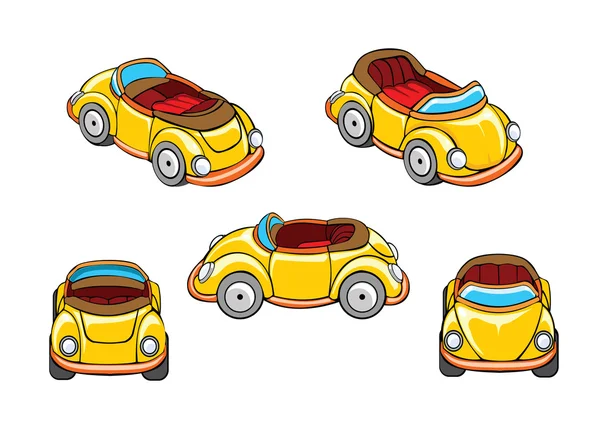 Set racing auto van verschillende hoeken. Cartoon vectorillustratie. — Stockvector