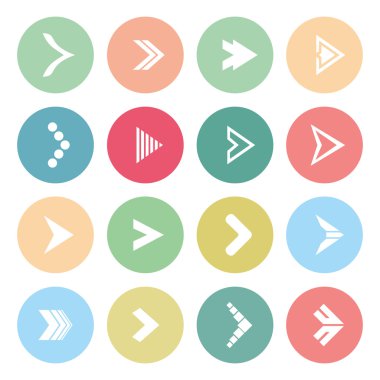 Ok işareti simgesi seti.