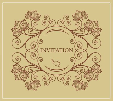 Çiçek davetiye. Vektör.