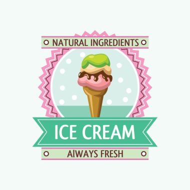 Dondurma etiket. Vektör.