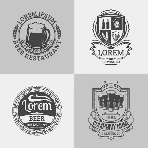 Emblèmes et étiquettes de bière . — Image vectorielle