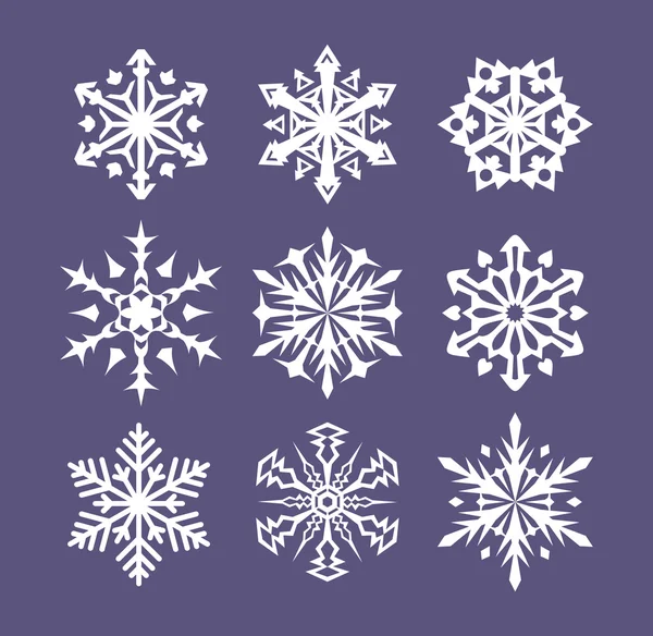 Conjunto de copos de nieve Vector. — Archivo Imágenes Vectoriales