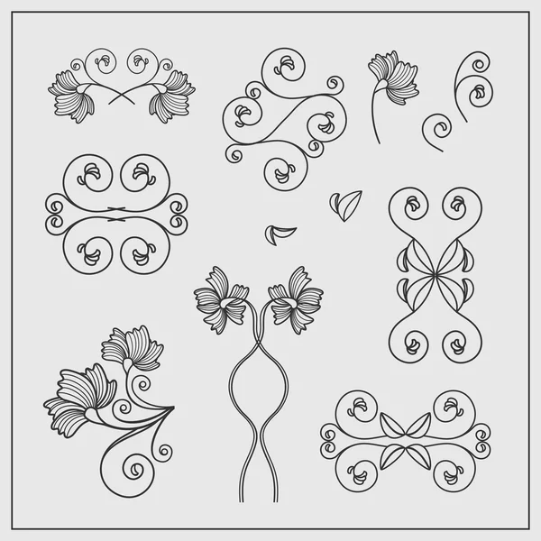 Элементы цветочного дизайна для приглашений и поздравительных открыток . — стоковый вектор