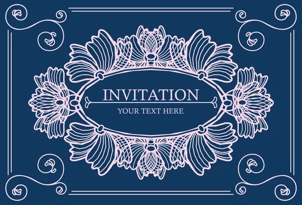 Tarjeta de invitación floral. Vector . — Archivo Imágenes Vectoriales