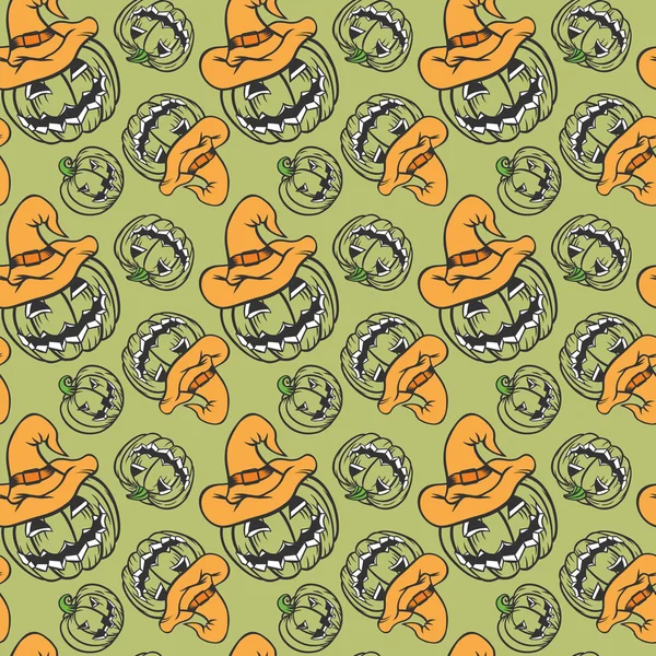 Halloween pattern with pumpkin. — Stock Vector