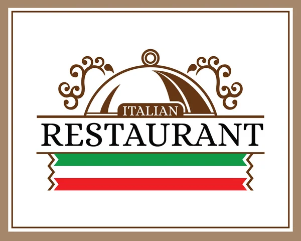 Italian restaurant label. Ilustrasi vektor . - Stok Vektor