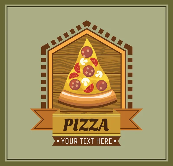 Pizzeria label. Vector illustration. — Stock Vector