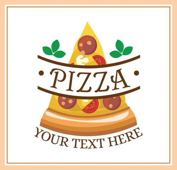 Pizzeria label. Vector illustration. — Stock Vector