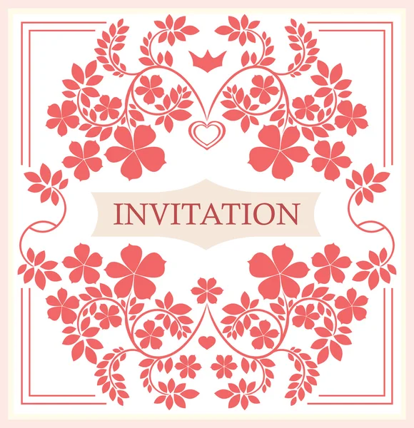 Invitation card with floral ornaments. — Stock Vector