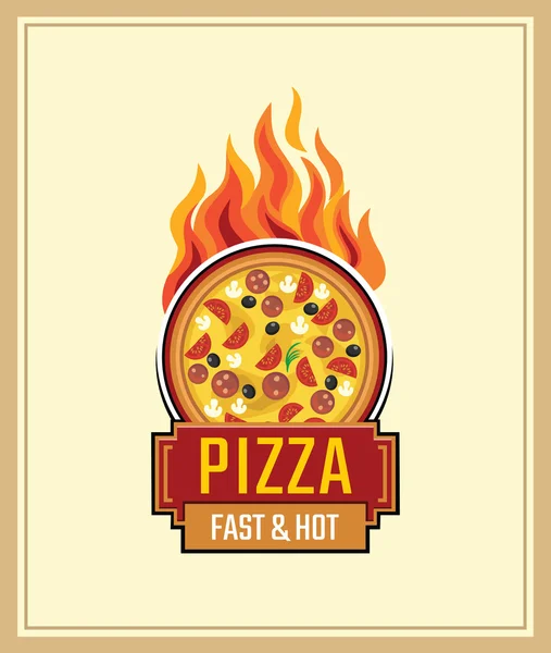 Pizzeria label. Vector illustration. — Stock Vector