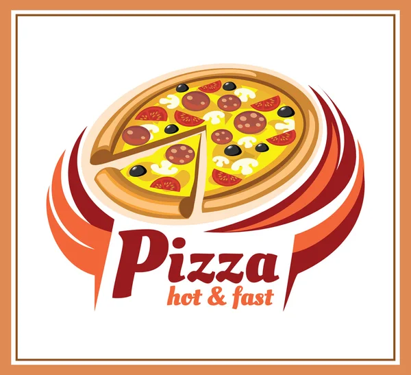 Pizzeria label. Vector illustration. — Stock Vector