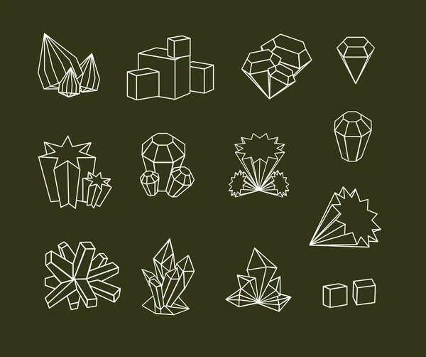 Conjunto de iconos de vector diamante . — Archivo Imágenes Vectoriales