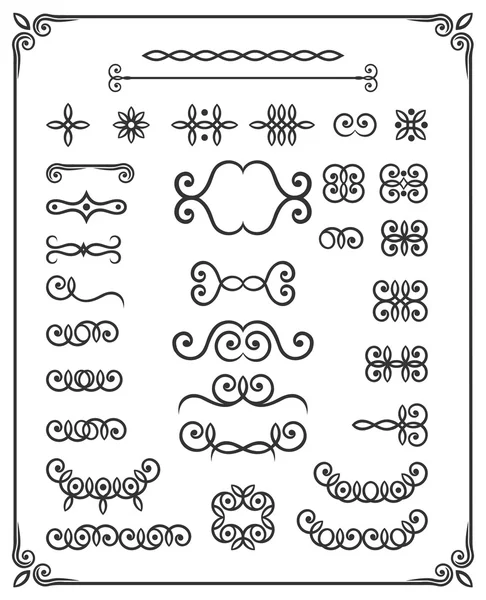 Kollektion dekorativer Locken und Strudel. — Stockvektor