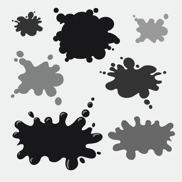 Conjunto vectorial de manchas de tinta . — Vector de stock