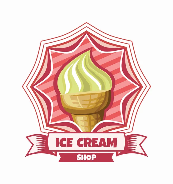 Ice cream label. Vector. — Stock Vector