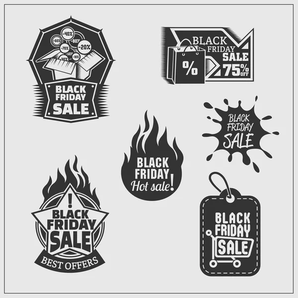 Black Friday Vente badges et étiquettes . — Image vectorielle