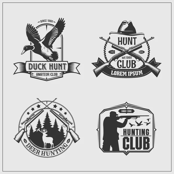 Ensemble vectoriel d'étiquettes, d'insignes et d'éléments de design de club de chasse . — Image vectorielle