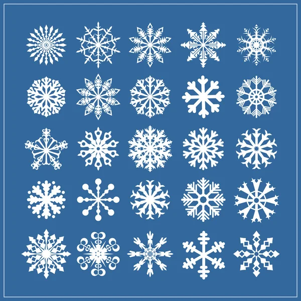 Conjunto de copos de nieve Vector. — Archivo Imágenes Vectoriales