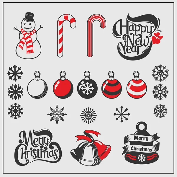 Conjunto de iconos de Navidad y año nuevo. ilustración vectorial. — Vector de stock