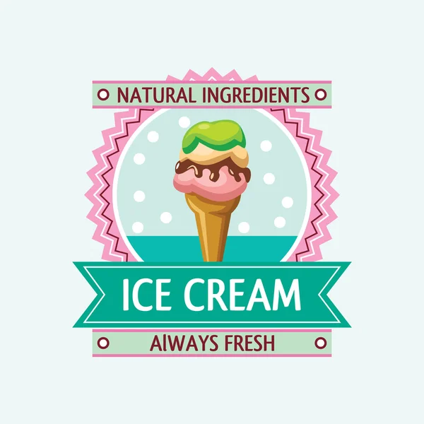 Ice cream label. Vector. — Stock Vector