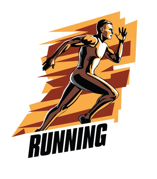 Illustration vectorielle du coureur sur un fond abstrait. Affiche de course . — Image vectorielle