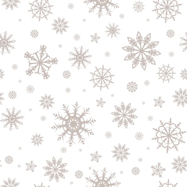 Patrón sin costuras de Navidad con copos de nieve sobre fondo blanco. — Archivo Imágenes Vectoriales