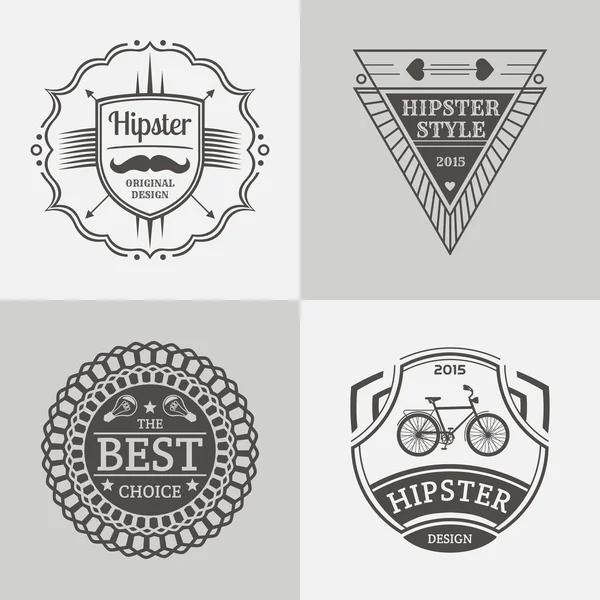 Etiquetas hipster vintage e logotipos definidos. Estilo retrô . —  Vetores de Stock