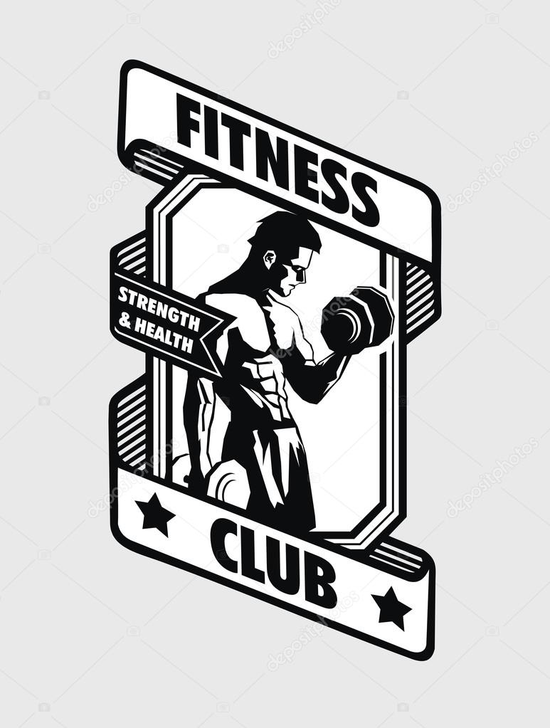 Vector illustration of Fitness Model on frames. Fitness poster.