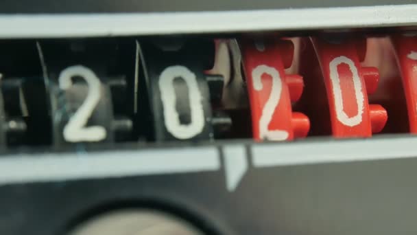 2020 2021 nouveaux numéros de compteur année. Jeu de minuterie numérique. Chiffres de couleur rouge. — Video