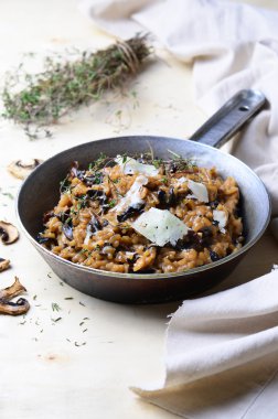 lezzetli mantarlı risotto