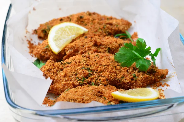 Baked in Bread Crumbs Chicken Breast