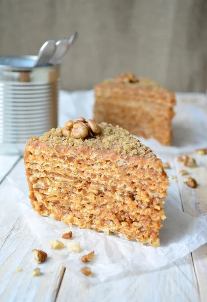 Torta di cialde con crema di latte condensata — Foto Stock