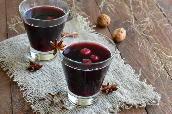 Cherry Drink; Mulled Wine — Stock Photo, Image