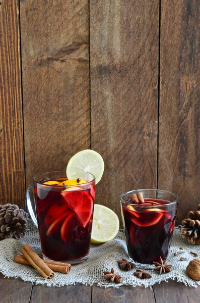 Glasses of mulled wine — Stock Photo, Image