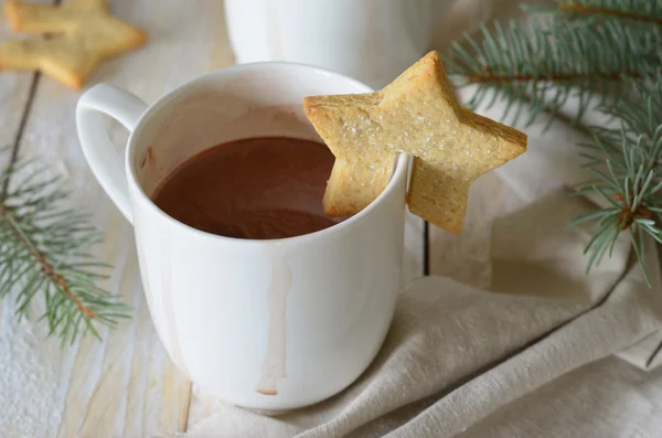 Chocoladedrinks met cookies — Stockfoto