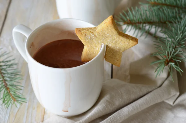 Bebida de cacao con galletas — Foto de Stock