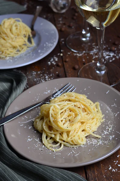 Espaguetis de queso y pimienta — Foto de Stock