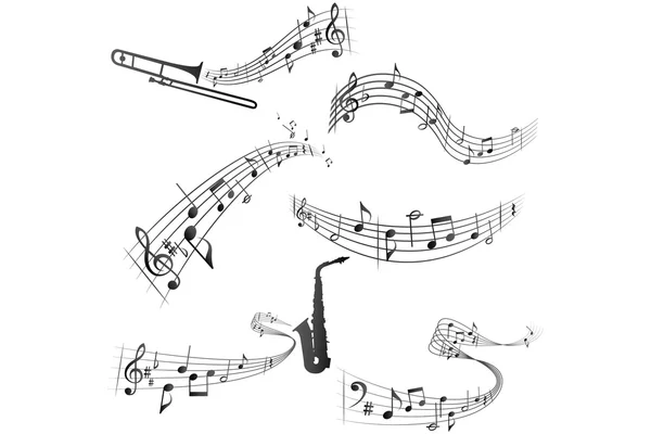 Фігурні музичних партитур — стоковий вектор