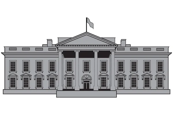 Fehér ház vektor épületgépészet. Washington Dc — Stock Vector