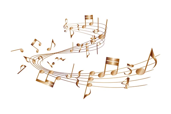 Partitura musical vectorial con notas . — Vector de stock