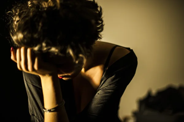 Uczucie depresji kobieta — Zdjęcie stockowe
