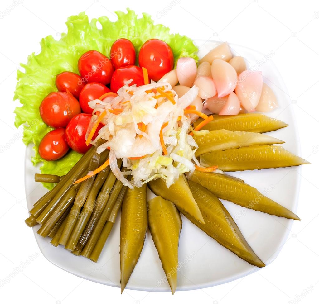pickled vegetables on the plate