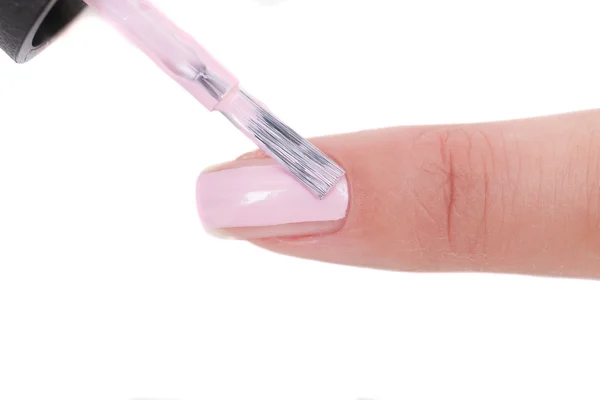 Profissional manicure faz o novo gel polonês — Fotografia de Stock