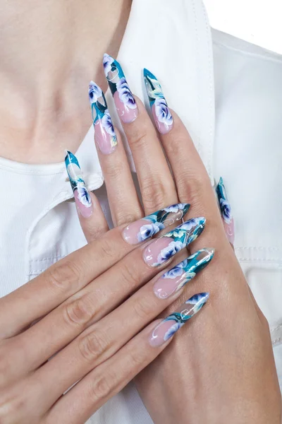 Manikürlü kadın elleri 