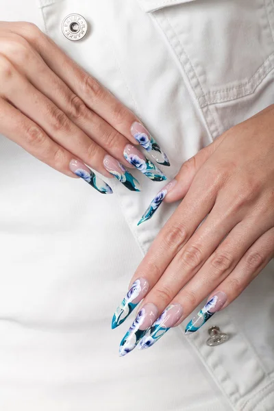 Mani femminili con manicure — Foto Stock