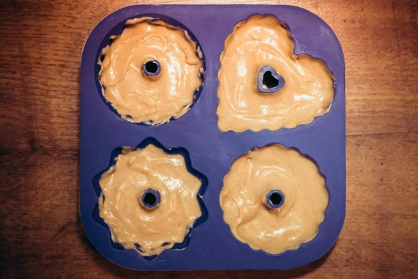 Dough in the form of silicone — Stock Photo, Image