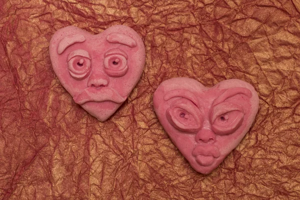 Dos corazones rosados — Foto de Stock