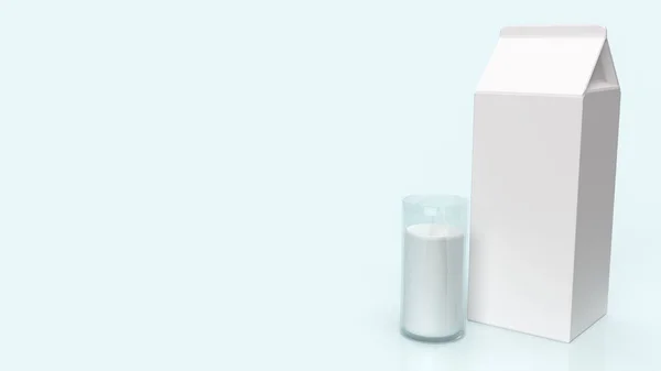 Lait Verre Boîte Lait Pour Rendu Contenu Alimentaire — Photo