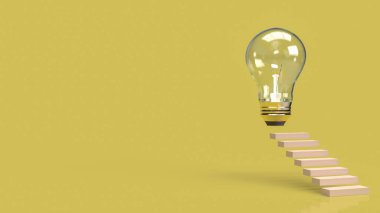 İçerik 3 boyutlu görüntüleme için ampul ve merdiven.